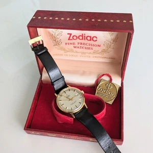 Vintage Zodiac Chronometer Kingline 36000 Auto Men's Watch Nr Mint W/ Box & Tag - Picture 1 of 7