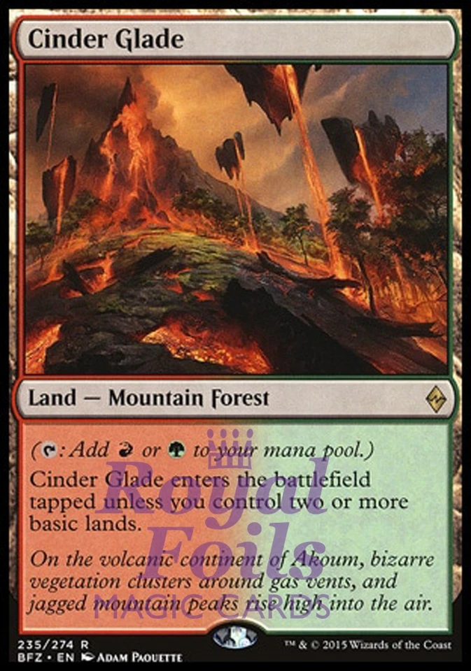 Cinder Glade 1x FOIL BFZ MTG Battle for Zendikar Rare MINT red green land - Image 1 of 1