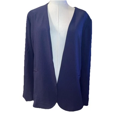 Adrienne VITTADINI navy blue open front Blazer Size Extra Large - Image 1 of 4