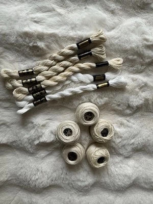 DMC Cotton Perle Lot Sizes 3,5 And 8 White And Off White/beige NEW - Image 1 of 4