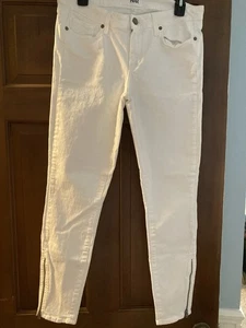 PAIGE Verdugo Ankle Jeans Zip At Ankle White Size 31 - Picture 1 of 7