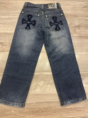 Jeans Southpole Niños Jóvenes Talla 8 Azul Denim Auténticos Y2K Patinador Años 90 Logo De Colección Foto 1 de 4