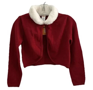 Gymboree Salsa Red Faux Fur Shrug Cardigan Sweater Size 12 NWT Christmas - Picture 1 of 6