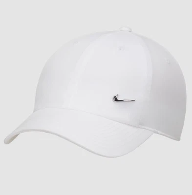 Nike Dri-Fit Club Cap White Metal Swoosh Unstructured Unisex Hat FB5372-100 M/L - Image 1 of 4