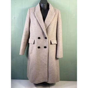 MNG Mango Damen Haferflocken Wollmischung Zweireiher Kleid Mantel M Büro Party - Bild 1 von 9