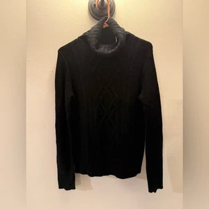 Suéter de Lana J.Crew Negro Tejido con Cable Cuello Alto Talla Mediana Nuevo con Etiquetas - Imagen 1 de 5