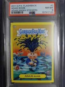 2011 Topps GPK Flashback Adam Bomb #1 Adam Mania Stickers PSA 8 - Bild 1 von 2