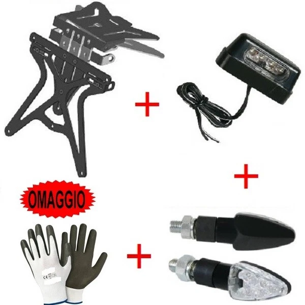 90146 Porte Targa Portatarga Lampa Aero-X Pour Moto Suzuki Bmw Aluminium Noir