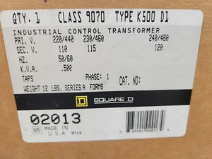Square D 9070-K500D1 Industrial Control Transformer - Picture 1 of 1