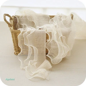 3 Layers Pleated Ruffles Trim Mesh Frill Sewing Edge Trimming Lace Craft By Yard - Picture 1 of 27