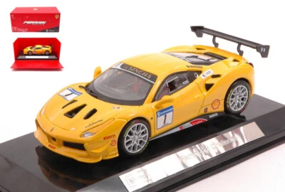 MODELLINO AUTO STATICO BURAGO FERRARI 488 CHALLENGE #1 2016 GIALLO SCALA 1/43 - Immagine 1 di 4