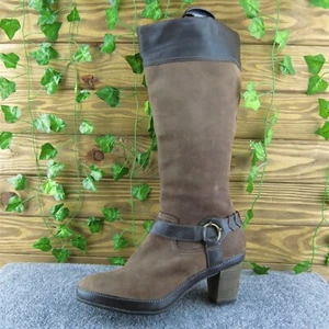 Clarks Artisan Women Campus Fashion Boots Brown Leather Zip Size 9 Wide - Picture 1 of 11