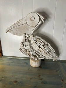Rustic Driftwood Pelican - Picture 1 of 3
