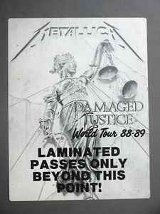Metallica Backstage Door Sign ! 8" X 10 1/2" Damaged Justice 88/89 !! - Picture 1 of 1