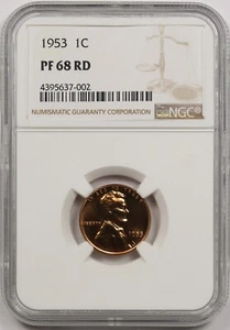 1953 1C NGC Proof PF 68 RD Red Lincoln Wheat Penny - Picture 1 of 4