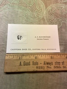 Zapatos de Tarjeta de Visita Chippewa Falls con Gráficos Vintage Nativos de la Publicidad Nativa Chippewa WI - Imagen 1 de 3