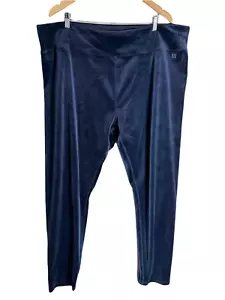 NWT Calvin Klein Women's Velvet Velour Pull On Pants Wide Leg Blue Plus Size 3X - Picture 1 of 7