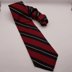 Corbata Bert Pulitzer Roja Repp Silk Savile Row Hecha en EE. UU. Rayas Clásica Preppy - Imagen 1 de 9
