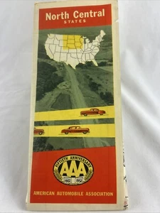 North Central States Road Highway Map Vintage 1952 AAA 50th Anniversary - Picture 1 of 15