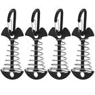 4Pcs Deck Tie Down Tent Stakes Aluminium Alloy with Spring Buckle Adjustable