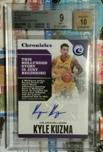 2017 Panini Chronicles auto Kyle kuzma autograph rookie blue 65/99 bgs 9 wizards