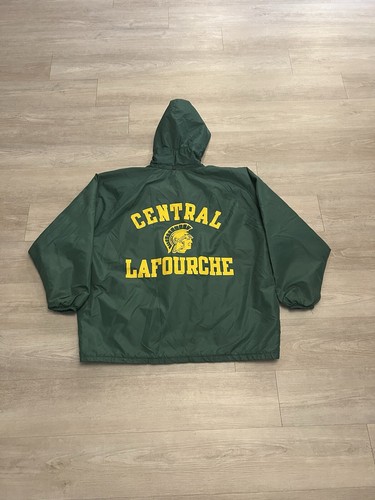 COACH Giacca da allenatore vintage anni 70 Champion Central Lafourche foderata in pile nylon XXL