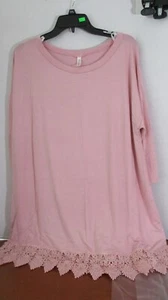 ESMERALDA ~ VESTIDO TÚNICA CROCHET MALVA SUAVE ~ MANGA 3/4 ~ 95% rayón ~ para mujer 3x ~ Nuevo con etiquetas - Imagen 1 de 5