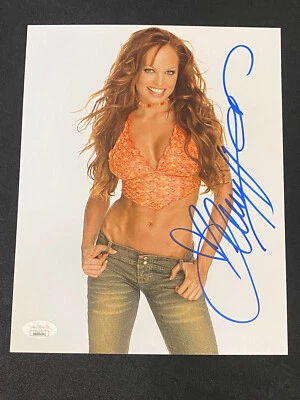 Foto firmada automáticamente por Christy Hemme NWA WWE Diva Lucha Playboy 8x10 certificado de autenticidad JSA Foto 1 de 4