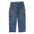 Dickies Carpenter Cut Off Blue 30" Denim Pants Used Vintage