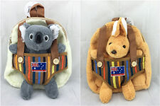 Australian Souvenir Animal Kid Backpack Shoulder Bag W/Soft Toys Pull Out Koala