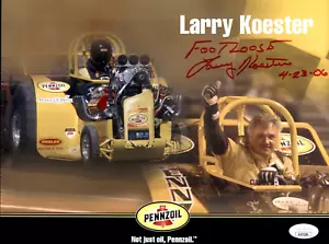 Footloose Larry Koester Signed Penzoil Tractor Pulling Champ 8.5x11 Photo JSA #4 - Picture 1 of 2