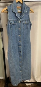 Kalifornia Speed Control Denim Kleid Jeans Full Button Up Vintage Größe 5 - Bild 1 von 4