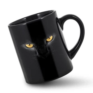 Taza de gato de Halloween tazas negras para gatos cara ojos de gato copa de pantera tazas regalo - Imagen 1 de 2
