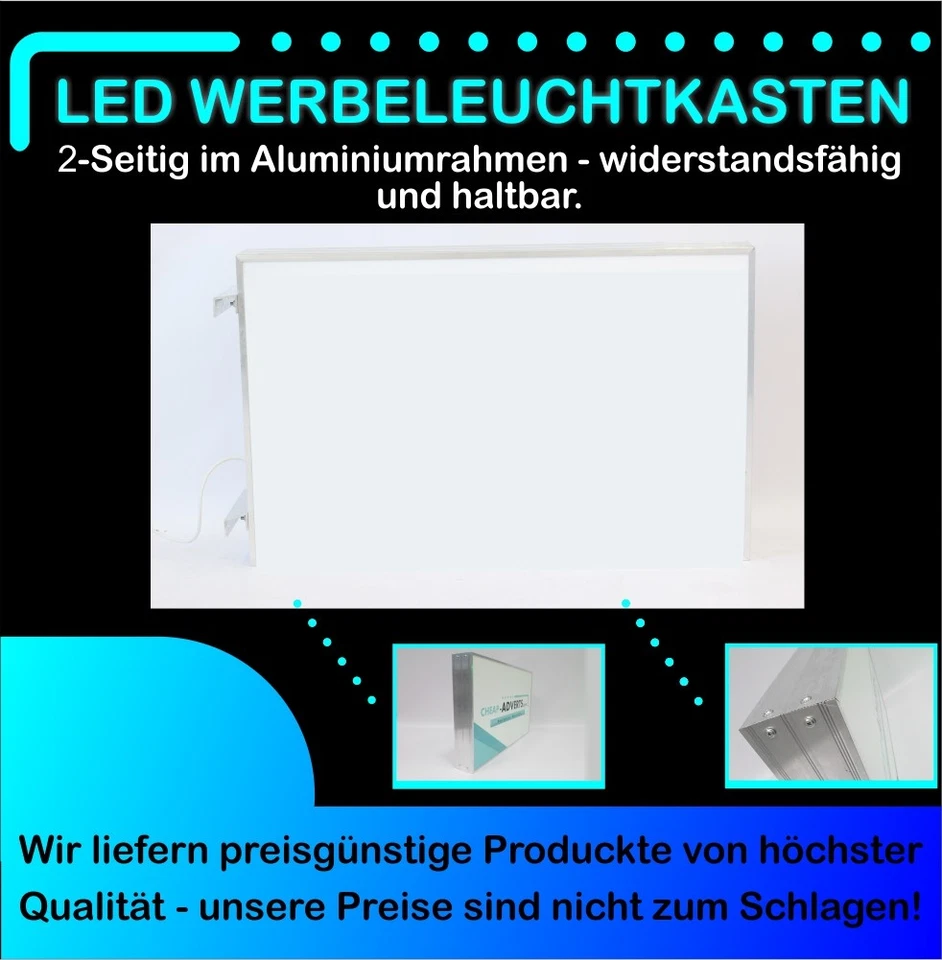 LED Leuchtreklame 2-seitig 90cm x 40cm inkl. Druck und Entwurf - Sonderangebot - Bild 1 von 4