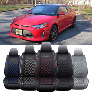 For Scion TC xB Car Seat Cover Full Set Front + Rear Cushion Deluxe PU Leather
