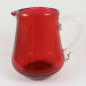 Lovely Vintage Cranberry Glass Cream Jug - Picture 1 of 4