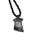 Jesus New Wood Style Pendant with 36 Inch Bead Chain Jesus Piece Necklace