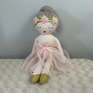 Hearts of Yarn Madeleine Ballerina Doll Soft Plush Pink Gold Flowers Dancer - Picture 1 of 11