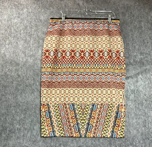 Bisou Bisou Skirt Women Extra Large Brown Geometric Pull On Office Capsule - Picture 1 of 11
