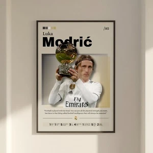 Luka Modric poster, Real Madrid print fan gift, Football print, Modric print art - Picture 1 of 10