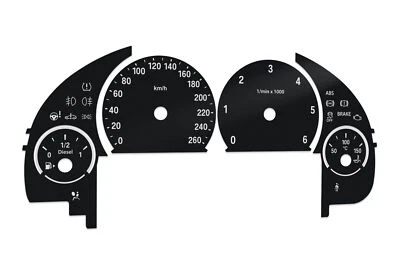 BMW 5-series, X5, X3, F10, F15, F25 - Speedometer Dials from MPH to Km/h Gauges - Image 1 of 4