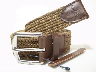 POLO RALPH LAUREN BRAIDED STRETCH BELT DARK OLIVE size L - Image 1 of 4