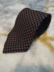 Bert Pulitzer Collectors Edition All Silk Neck Tie Navy Red Discs Pattern USA - Picture 1 of 6