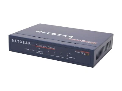 NETGEAR FVS114 Up to 11.5 Mbps WAN-to-LAN, up to 2.1 Mbps for 3DES throughput LA - Image 1 of 4