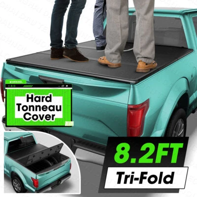 8.2FT FRP Hard Tonneau Cover Tri-Fold For 1999-2025 Ford F250 F350 Truck Bed - Image 1 of 4