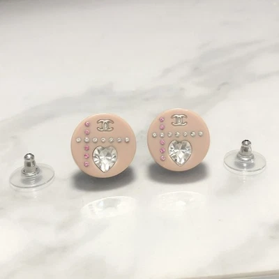 CHANEL Ohrringe Cocomark Herz Kristall Strass Damen Accessoire Authentisch - Bild 1 von 4