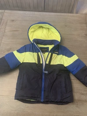 London Fog 男孩冬季外套 5 6 M 蓝色黄色块防水 — 第 1/4 张图片
