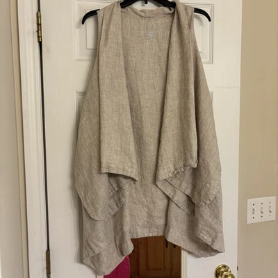 Yuvita 100% Linen Cardigan Small Duster Flowy Bohemian Layering Piece - Image 1 of 4