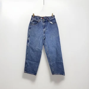 Vintage 90s Tommy Hilfiger Jeans Mens 29x30 Blue Denim Baggy Wide Leg Carpenter - Picture 1 of 13