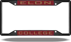 Marco de matrícula negro Elon College - Imagen 1 de 1
